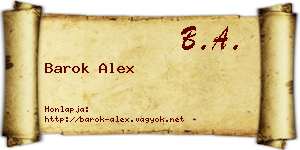 Barok Alex névjegykártya